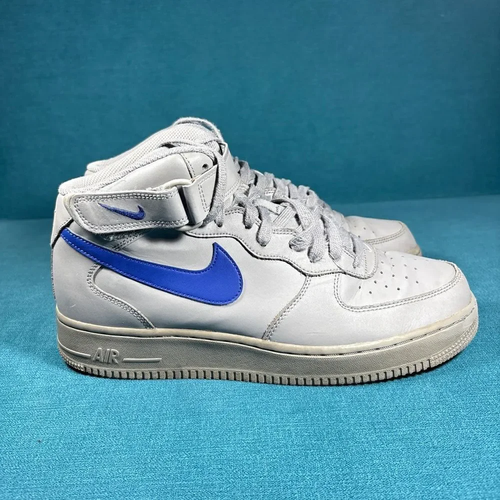 NIKE Air Force 1 Mid '07 'Dust Blue', mens US 10.5